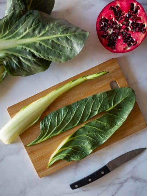 remove swiss chard stems for Green Smoothie