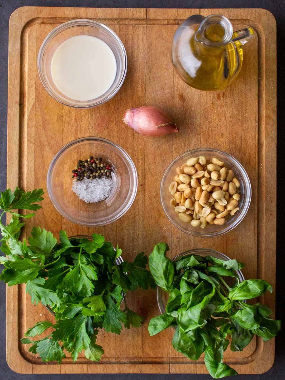 Creamy Vegan Sauce Ingredients.