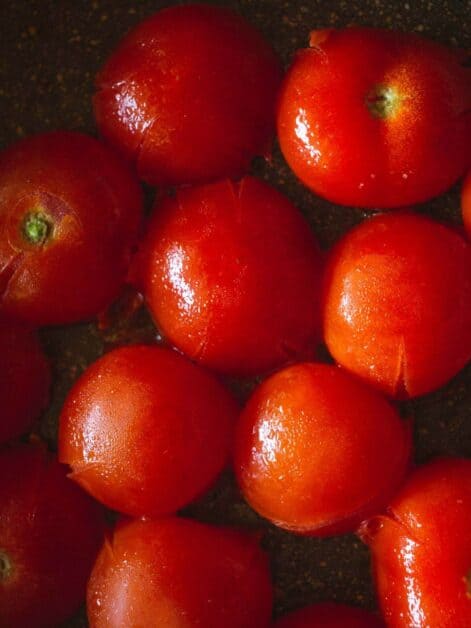 optionally cut in half a handful of cherry tomatoes