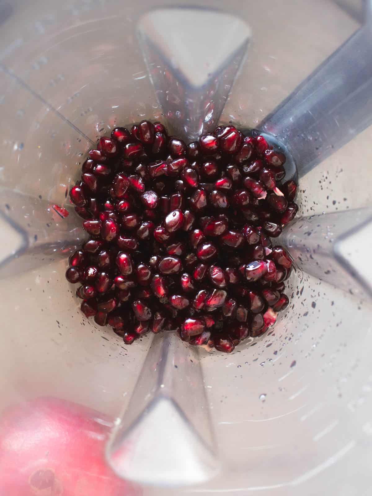 pomegranate seeds in blender