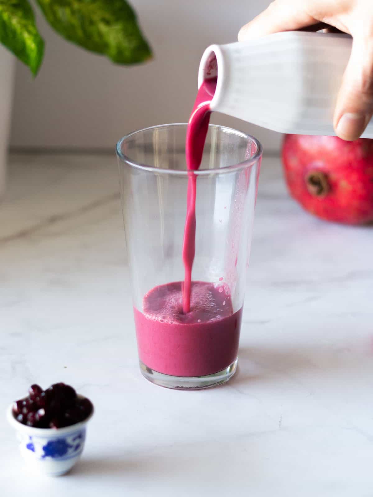 pouring juice in glass