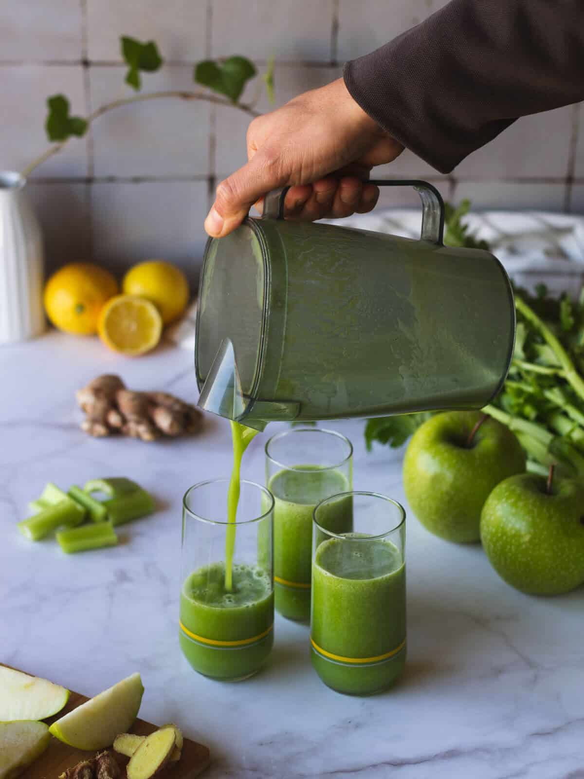 Serving Morning Celery Juice