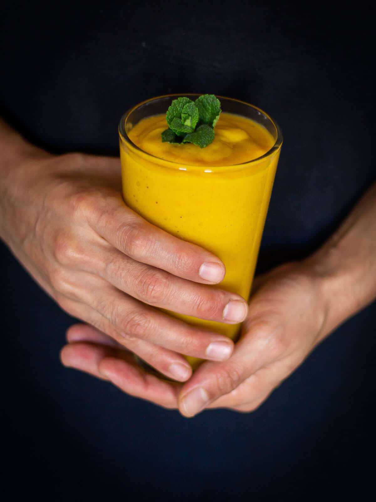 mango smoothie glass.