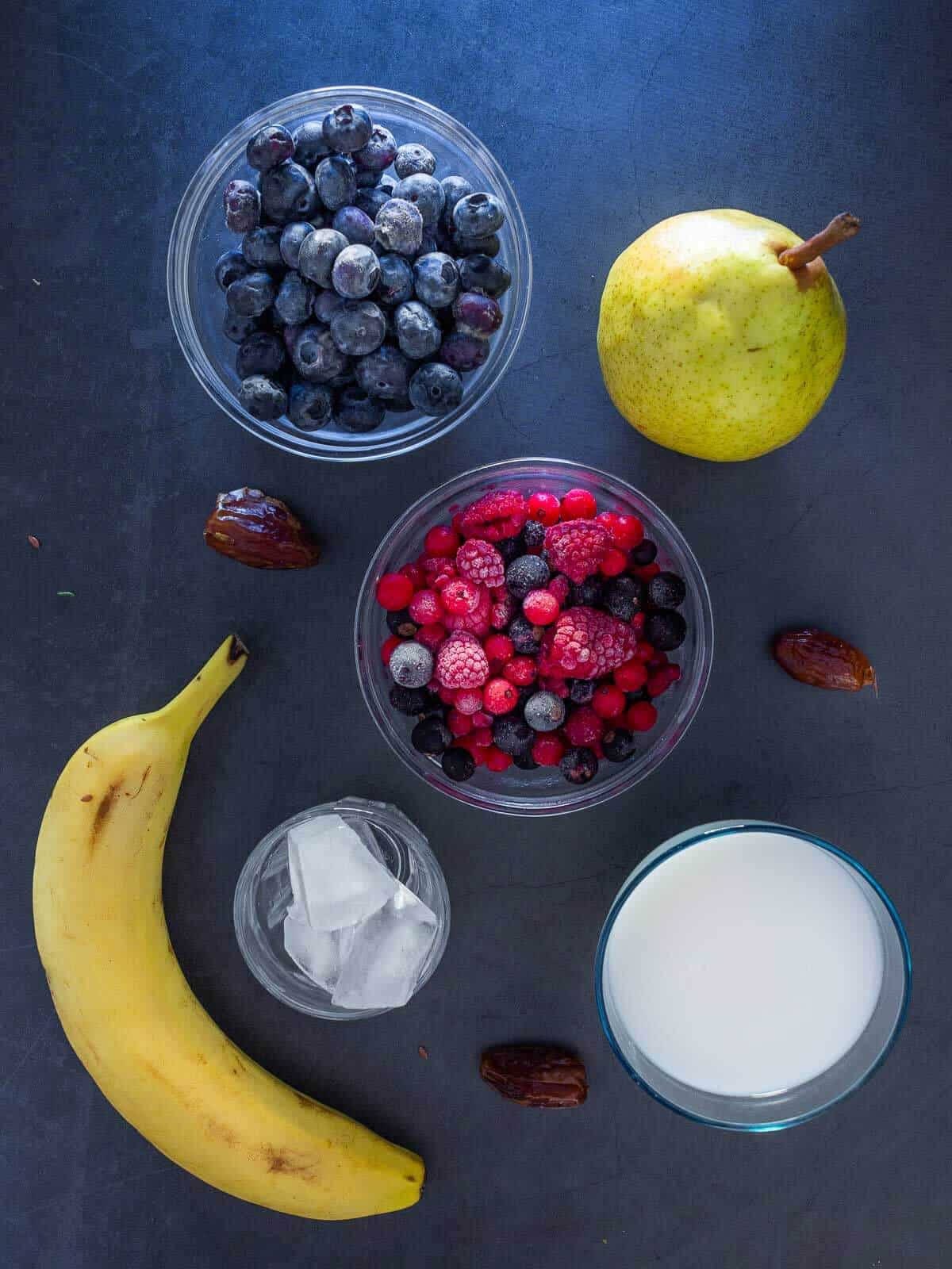 Mixed Berries Smoothie Ingredients