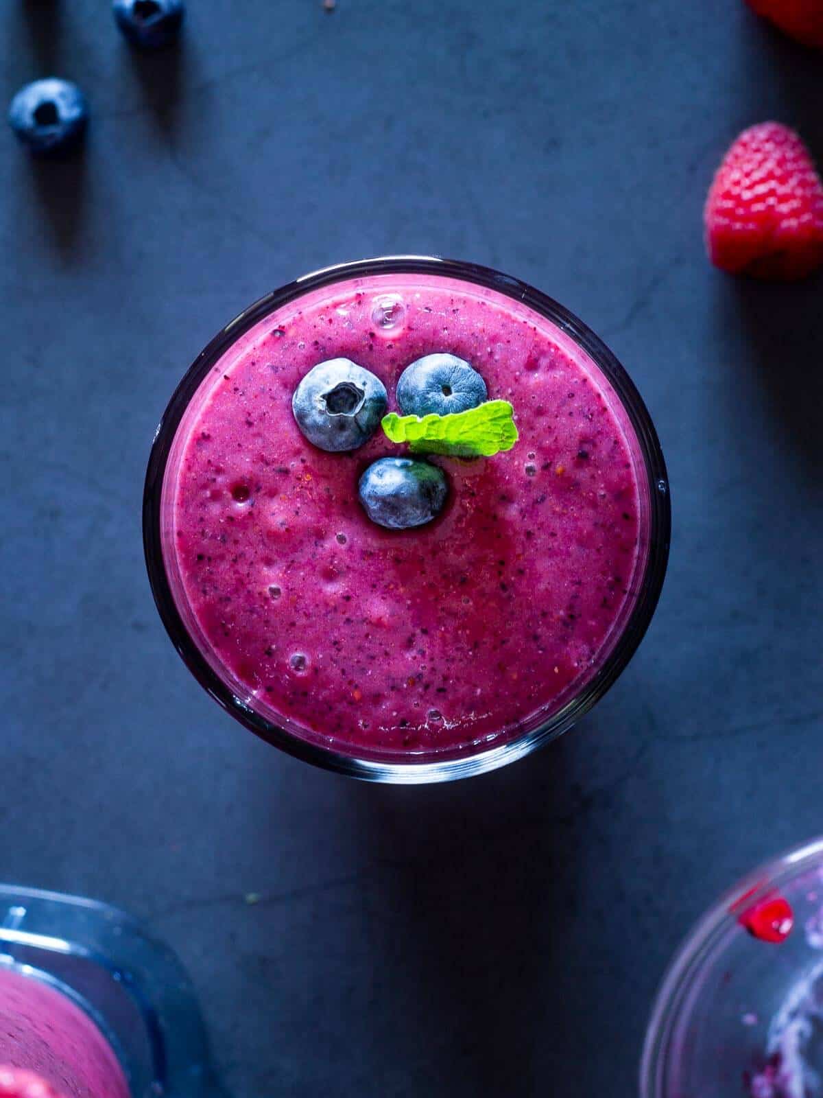 Frozen Mixed Berry Smoothie for a vegan spring breakfast or snack