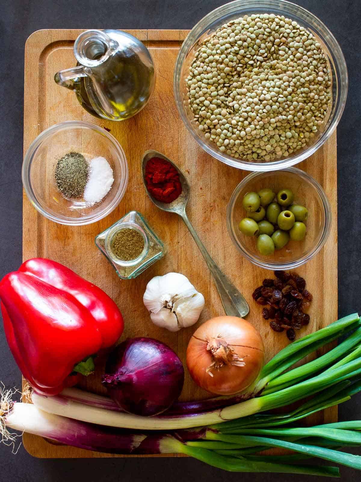 Vegan Lentil Empanadas Ingredients.