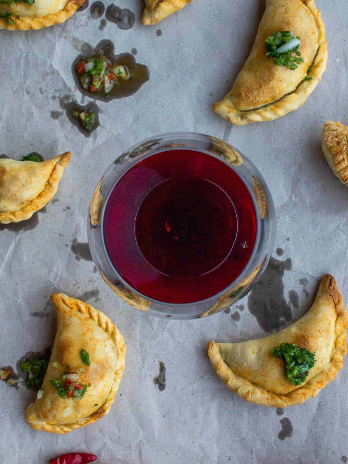 Vegan Empanadas with Wine