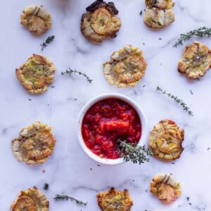 Baked Green Plantains with Marinara Sauce