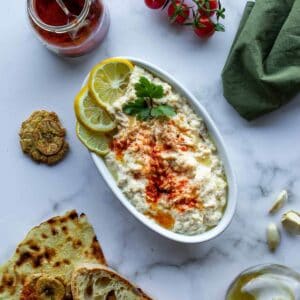 Lebanese eggpalnt babaganoush recipe.