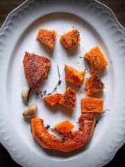roasted butternut squash plated