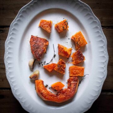 roasted butternut squash plated