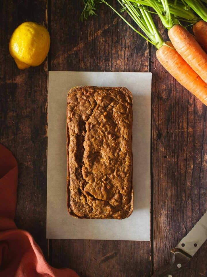 vegan carrot cake out of the oven