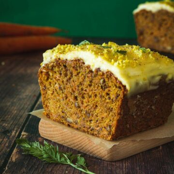 moist carrot loaf cake featured image