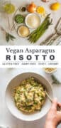 vegan asparagus risotto pin
