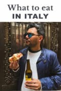 me eating pizza in Italy