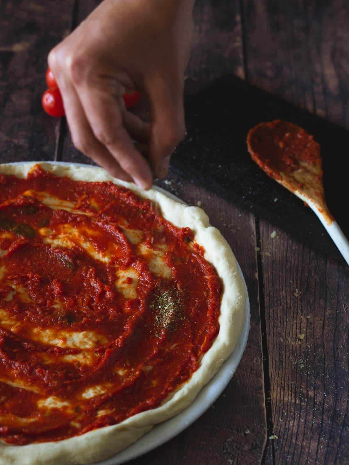 marinara pizza add garlic