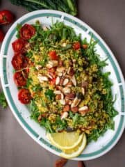 CousCous Sprouted Lentils Warm Salad featured