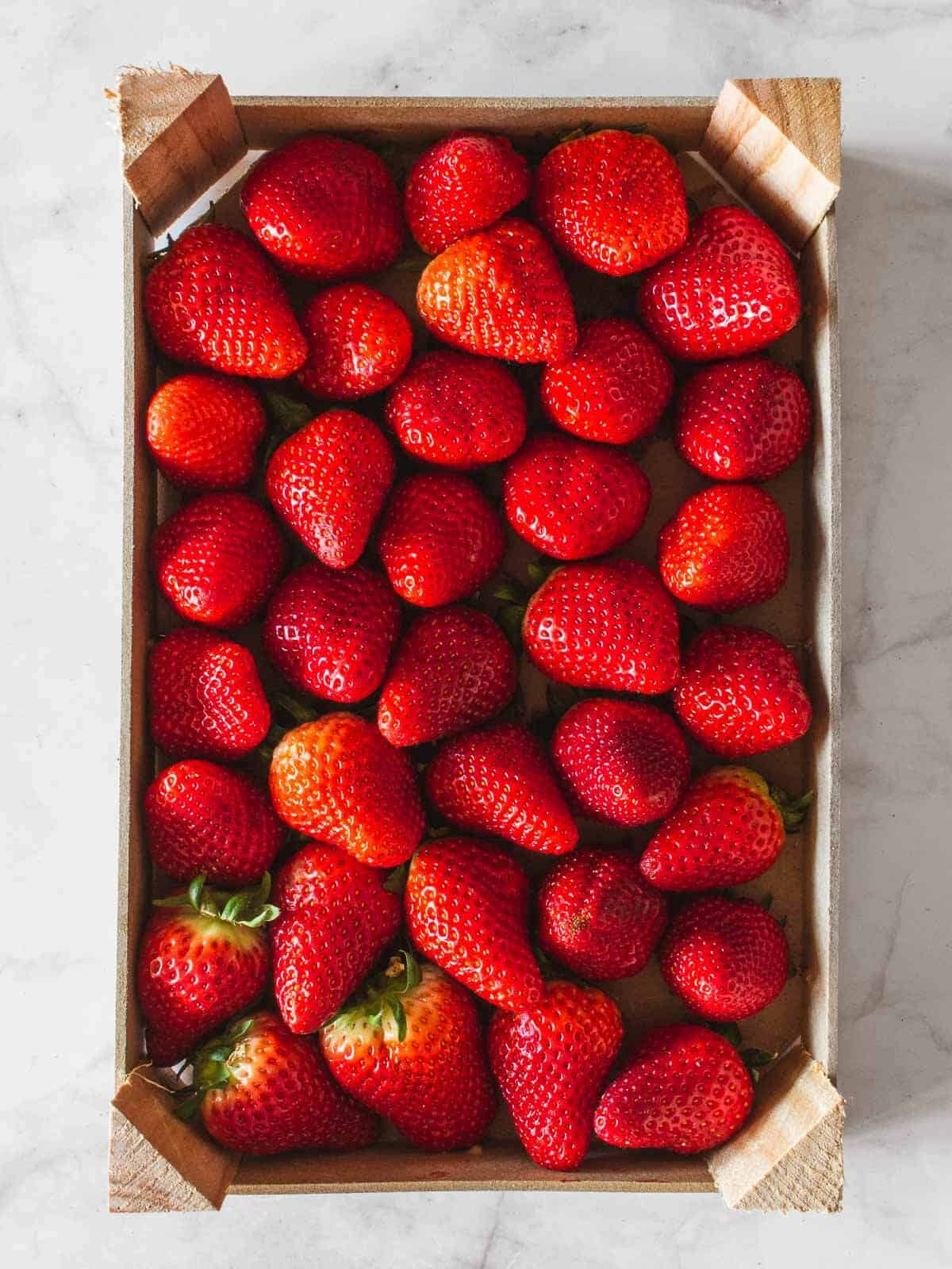 box of fresh strawberries