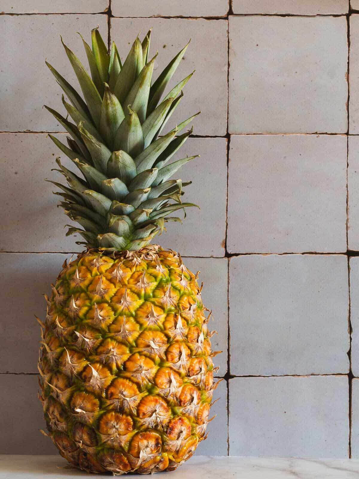 whole pineapple in a table