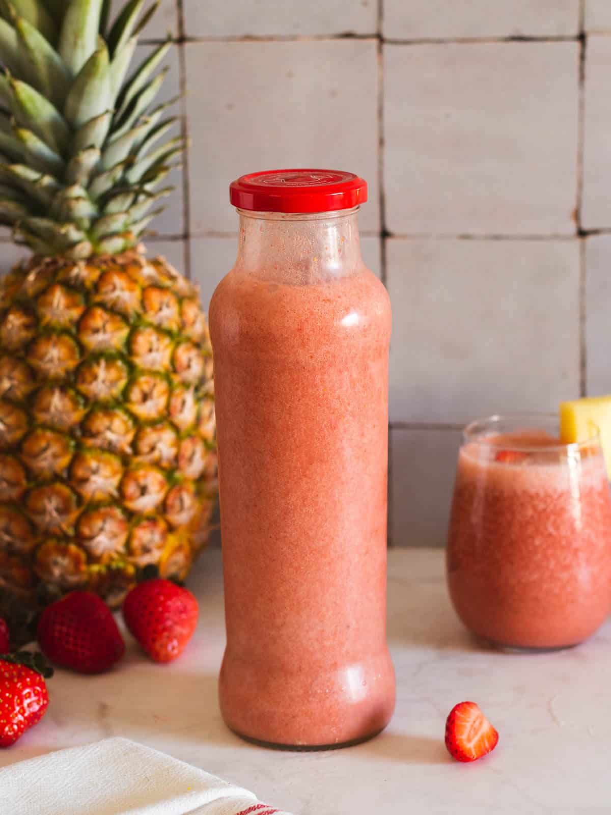 store the strawberry pineapple smoothie using an airtight container for up to three days