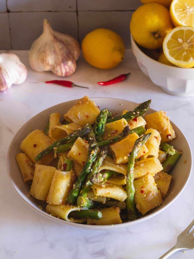 Easy Pasta with Asparagus Recipe • Our PlantBased World