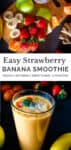 healthy strawberry banana smoothie pin