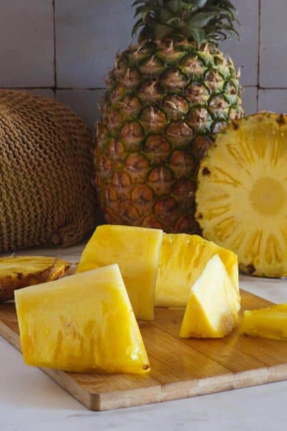 chopped pineapple for hangover juice