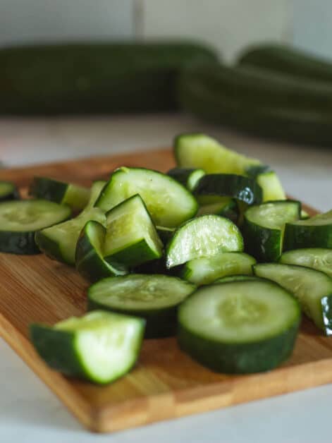 chopped cucumber for hangover juice