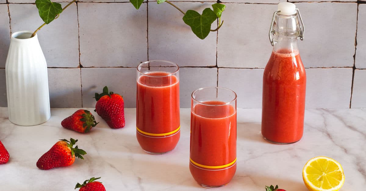 Easy Strawberry Juice Recipe - MJ and Hungryman