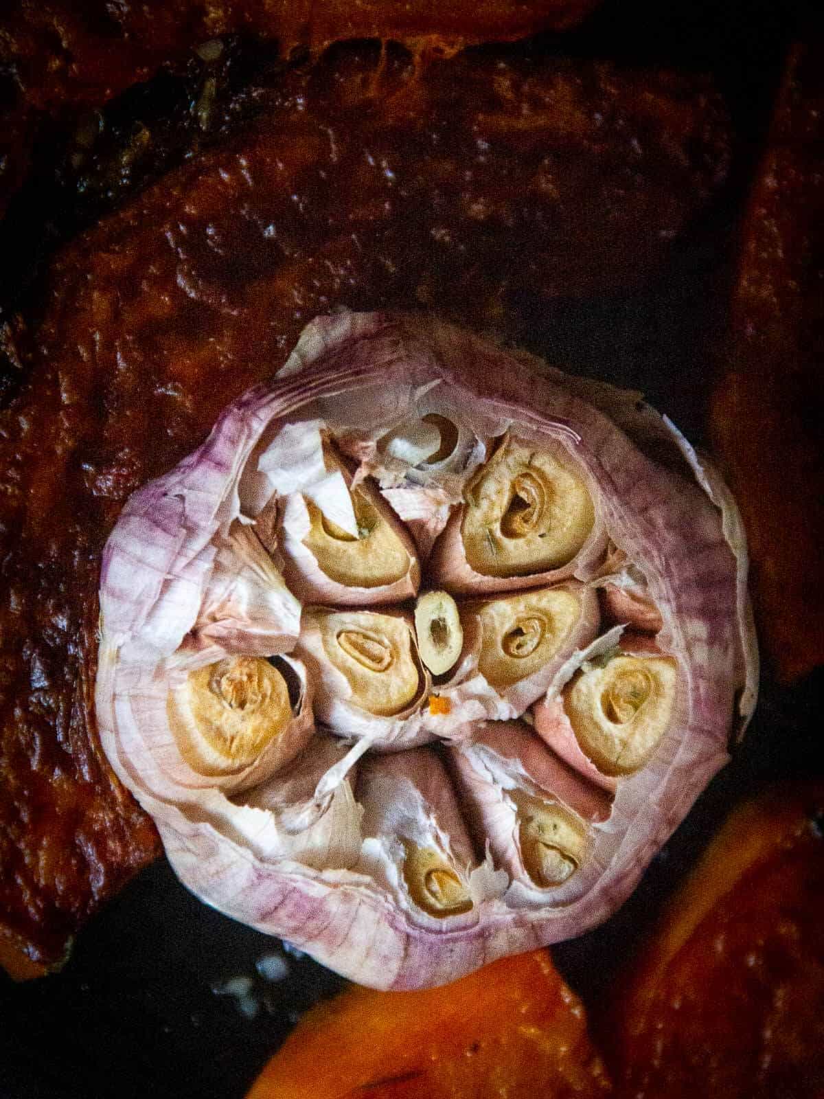 roasted garlic head