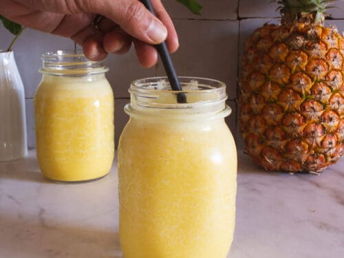 3-ingredient Pineapple Coconut Smoothie | Our Plant-Based World