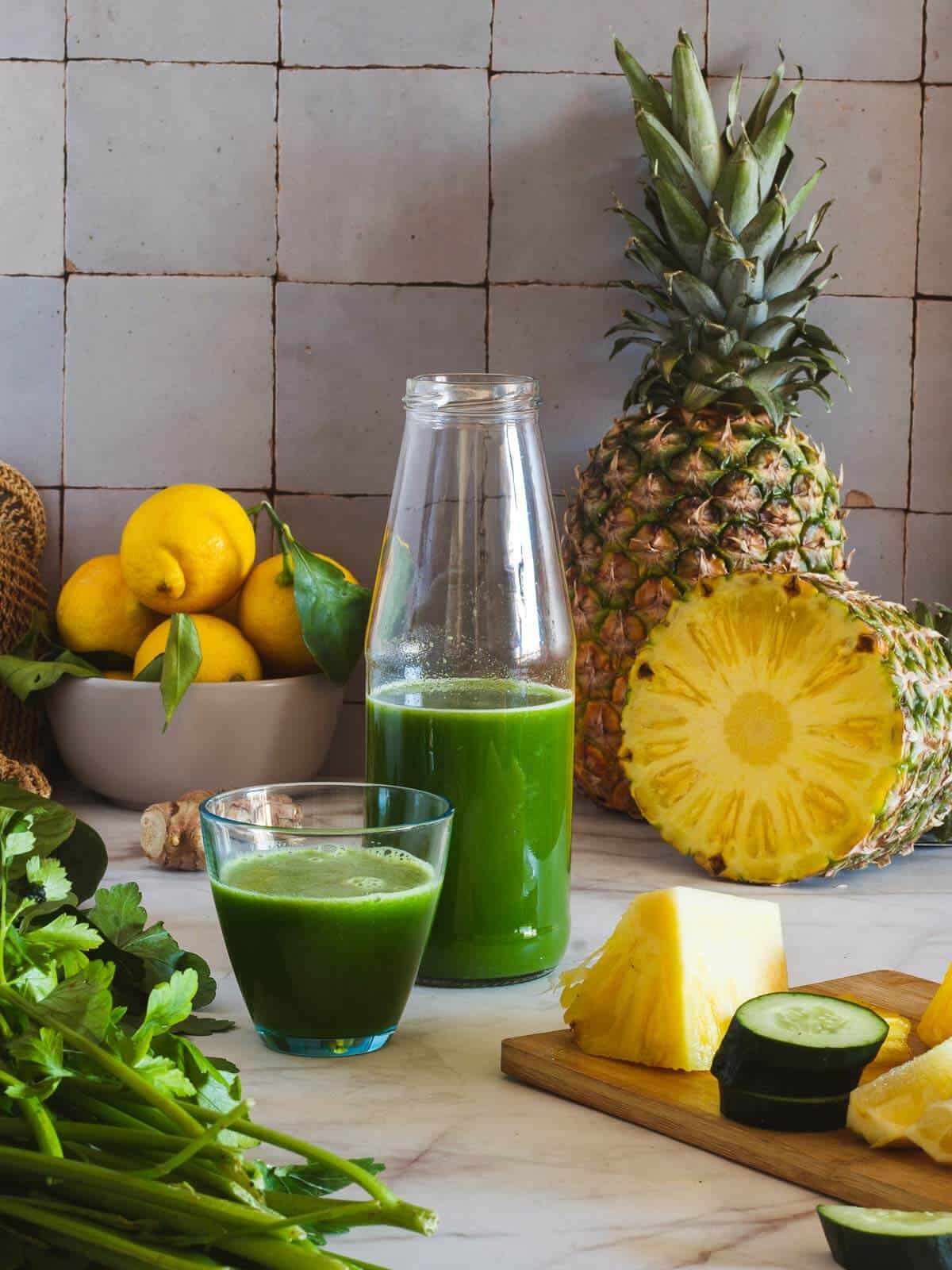 Weight Loss green juice glass.