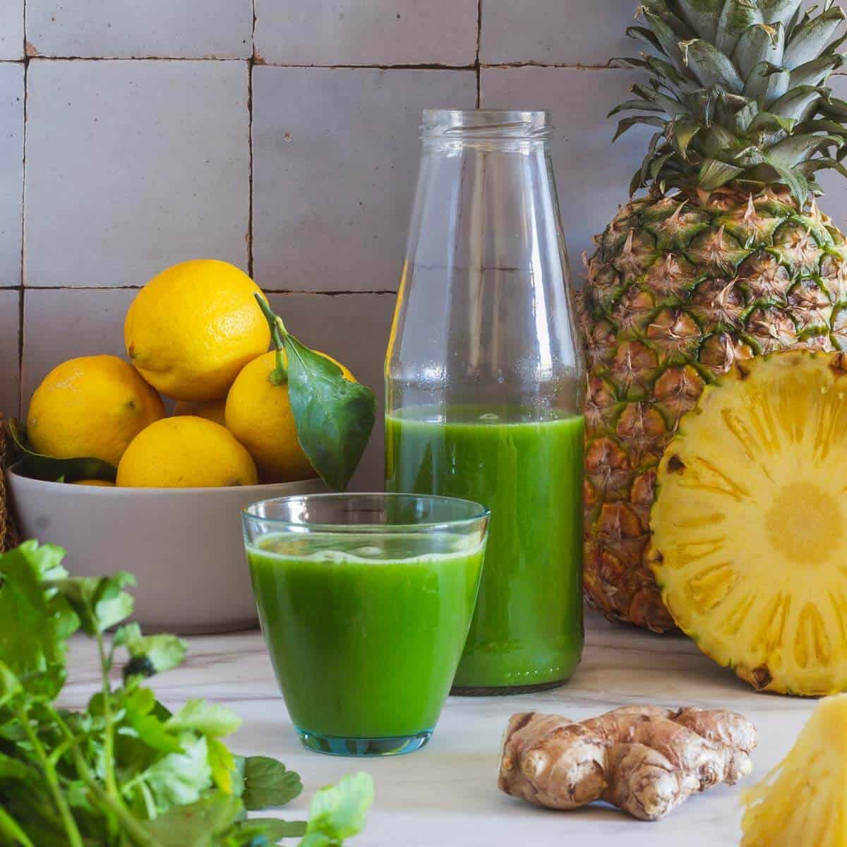 Pineapple Cucumber Ginger Lemon Weight Loss Juice | Our Plant-Based World