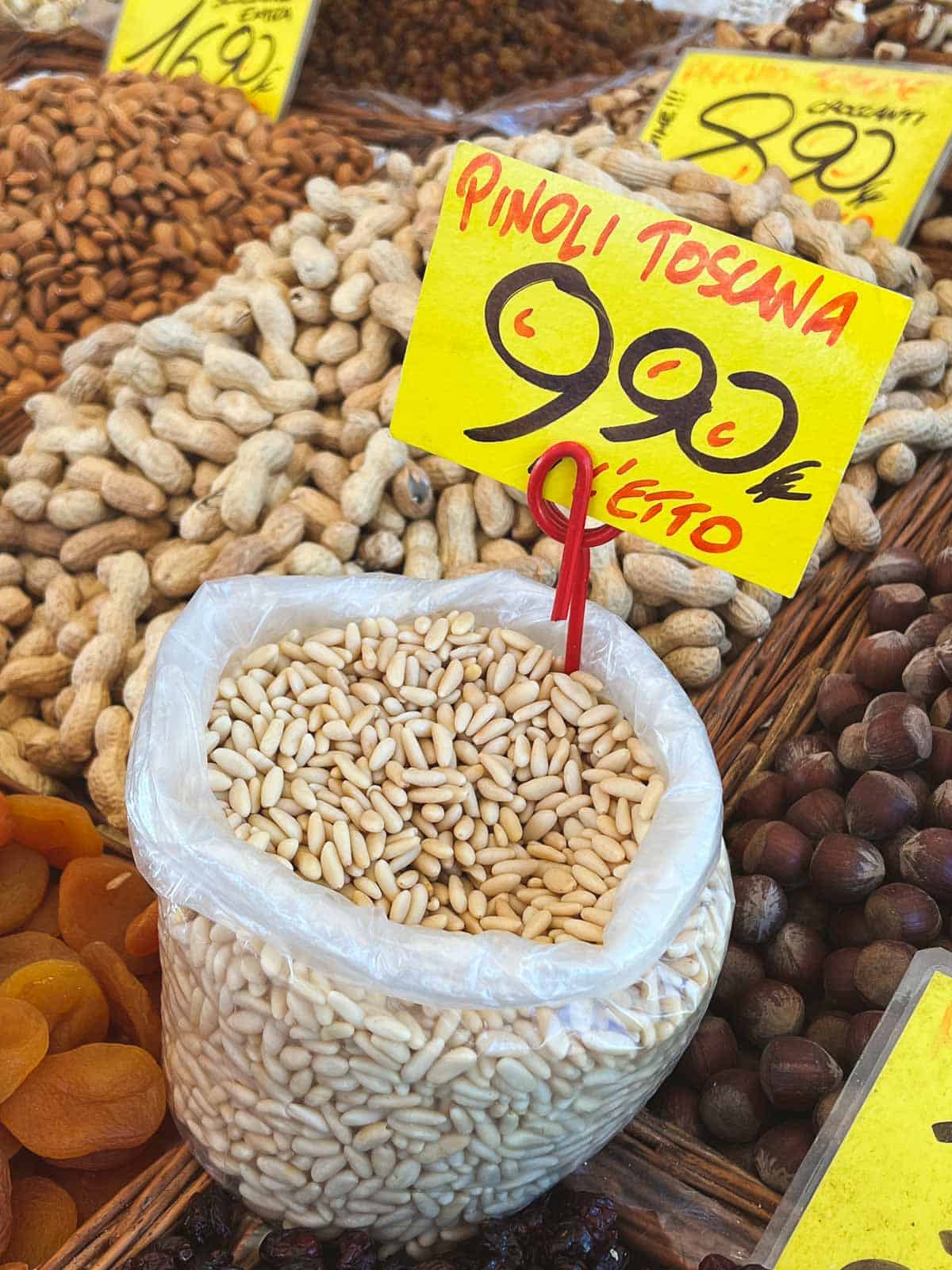 pine nuts in Italian Farmer's market
