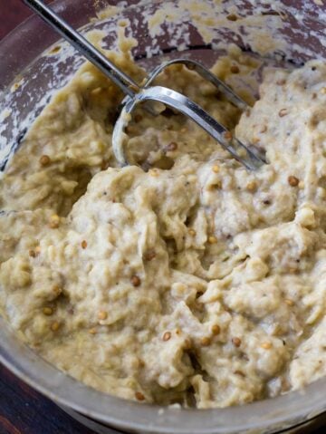 roasted eggplant babaganoush puree