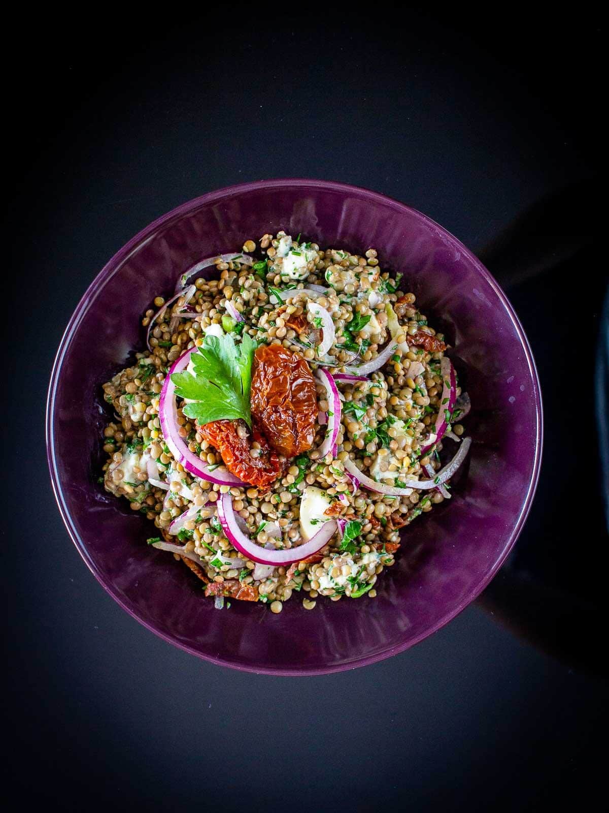 Mediterranean lentil salad.