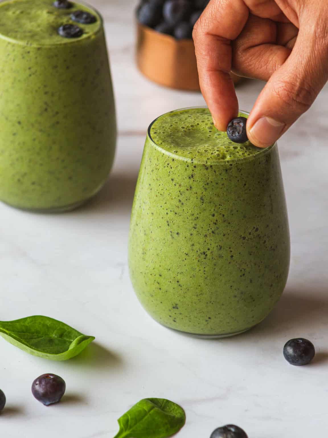 Spinach Blueberry Banana Smoothie | Our Plant-Based World