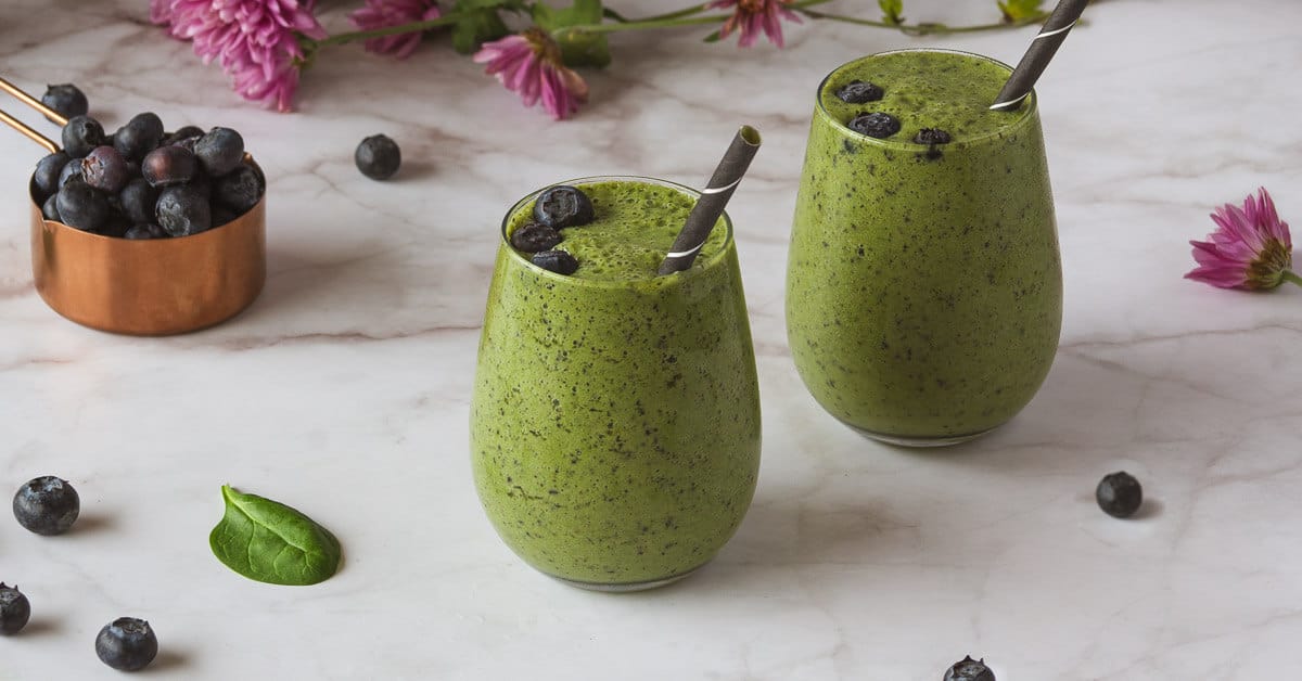 Spinach Blueberry Banana Smoothie | Our Plant-Based World
