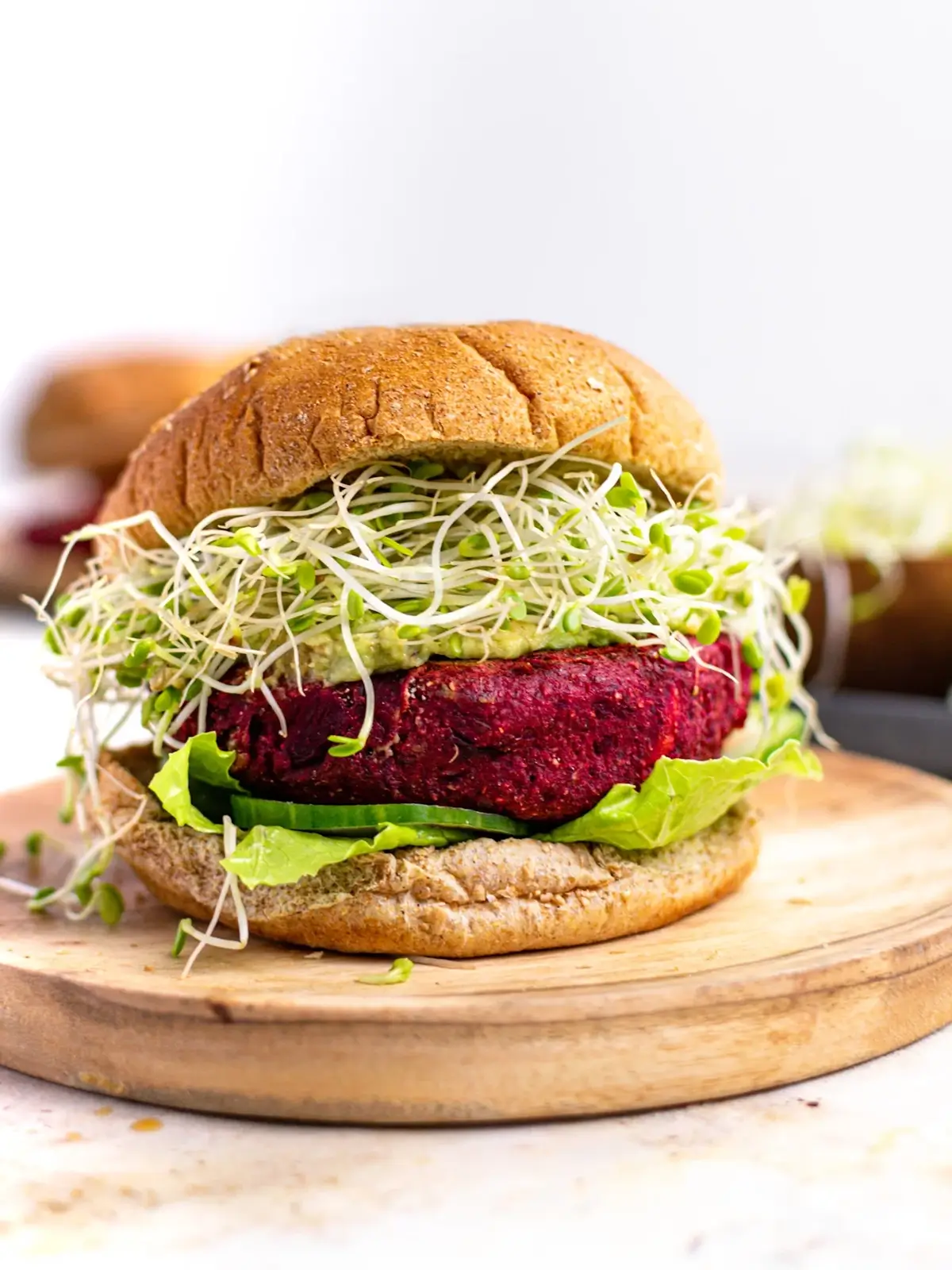 beet bruger with sprouts