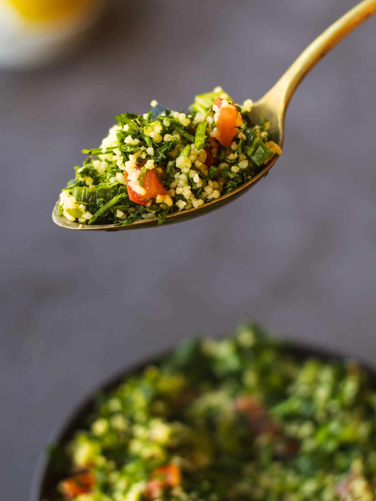 spoon Lebanese salad with parsley