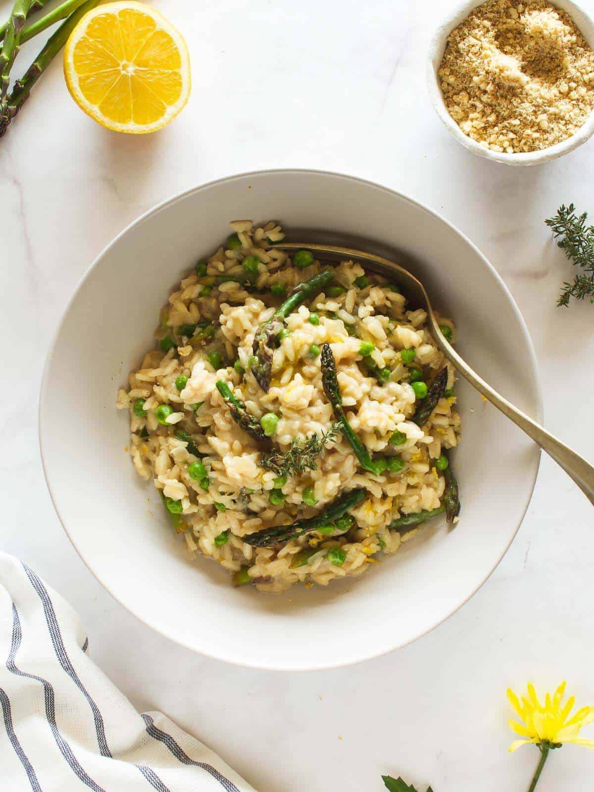 vegan asparagus risotto