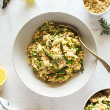 vegan asparagus risotto featured