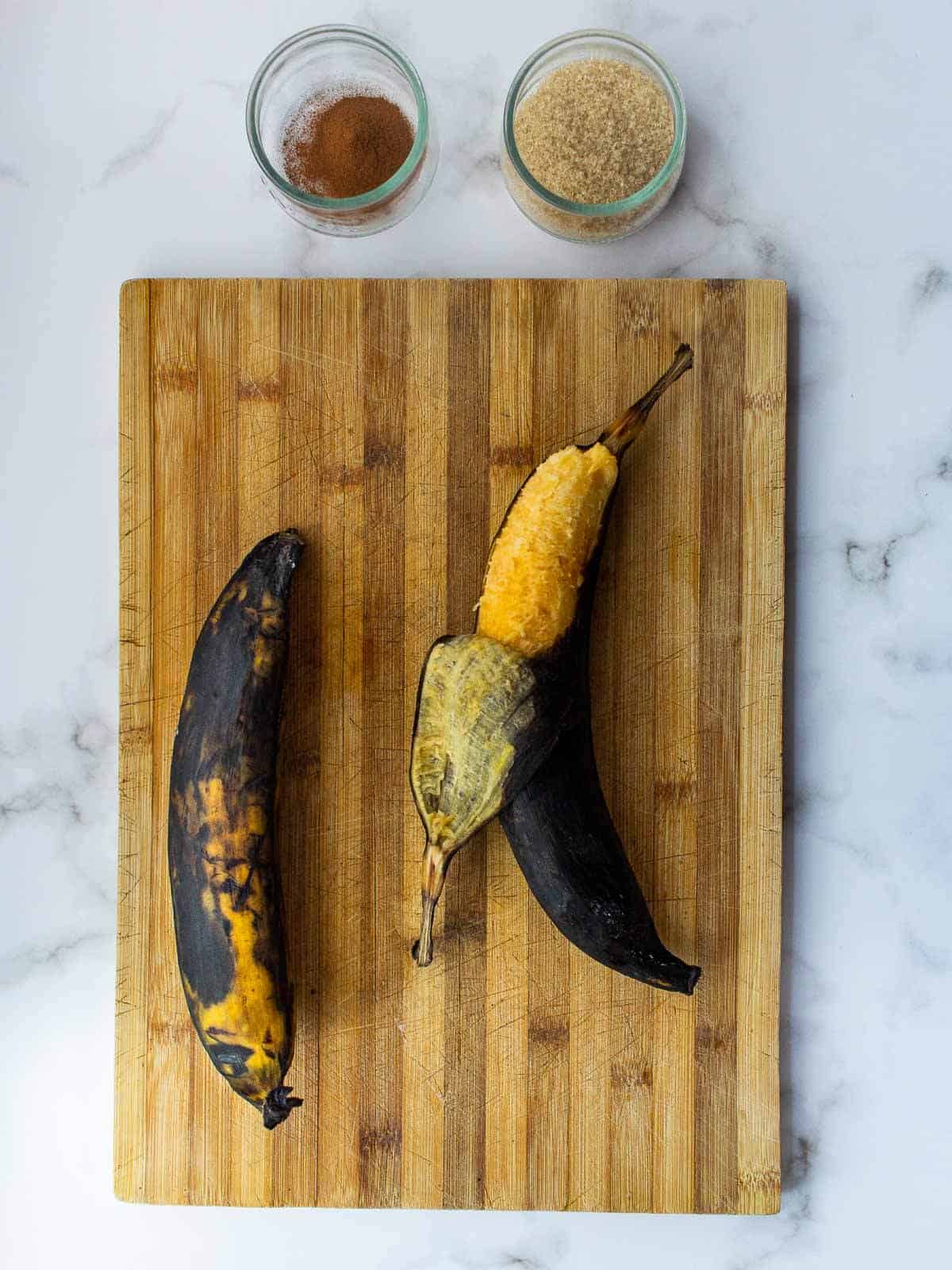 Plátanos en tentación ingredients.