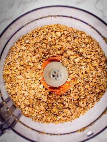 granola ingredients in the food processor.