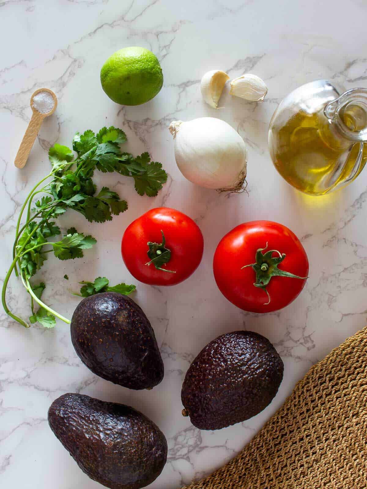 Homemade Guacamole Ingredients