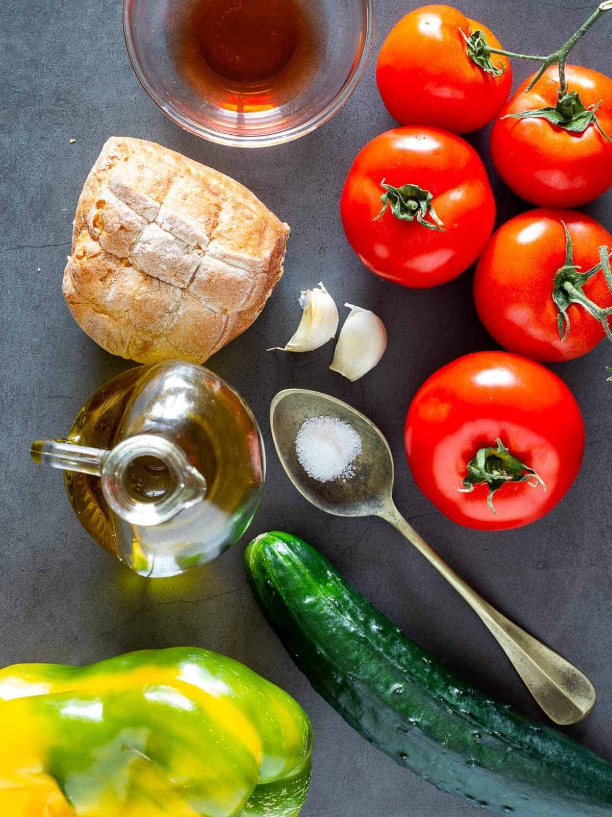 cold Spanish soup Ingredients.