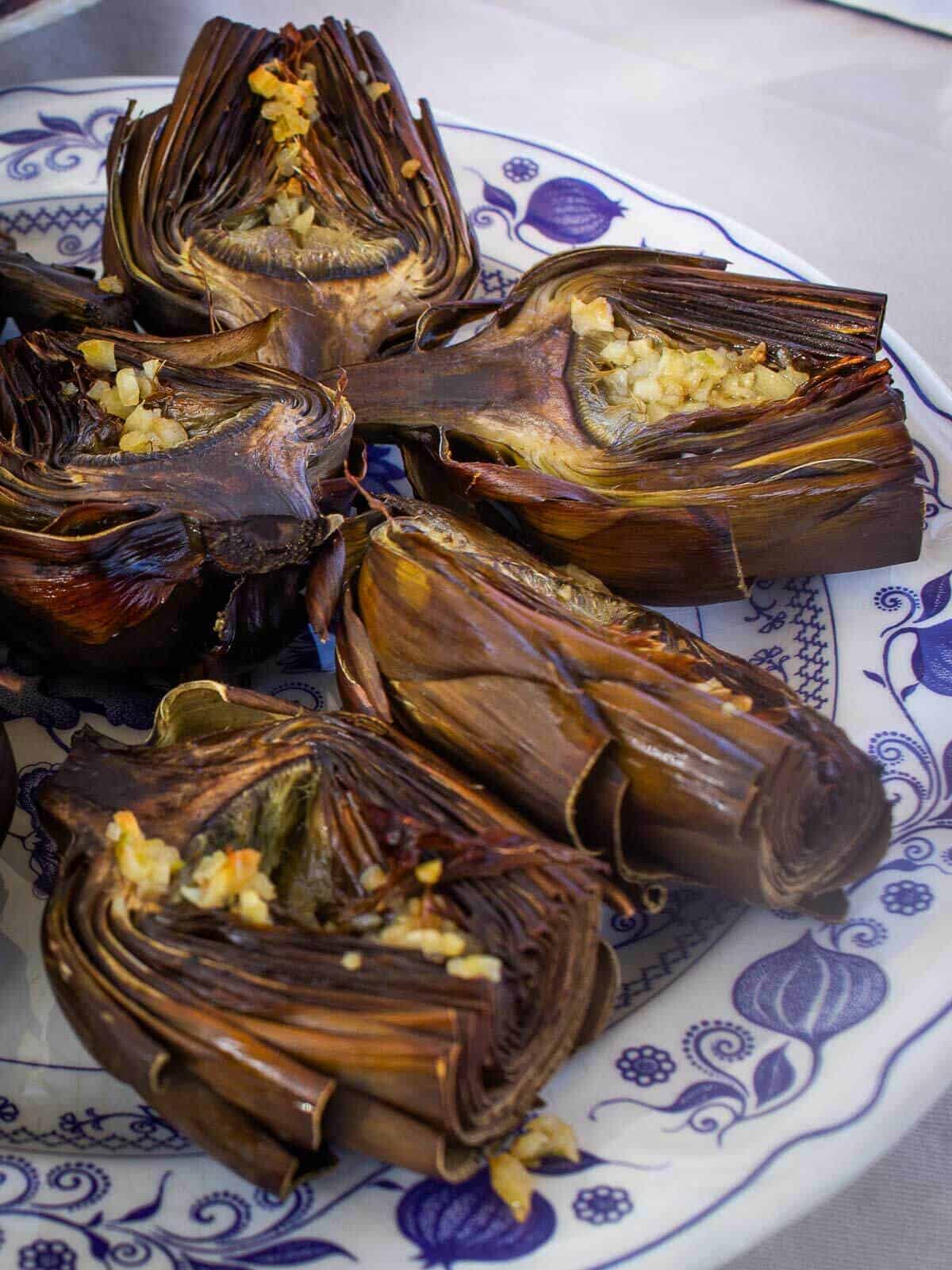 roasted artichokes with garlic