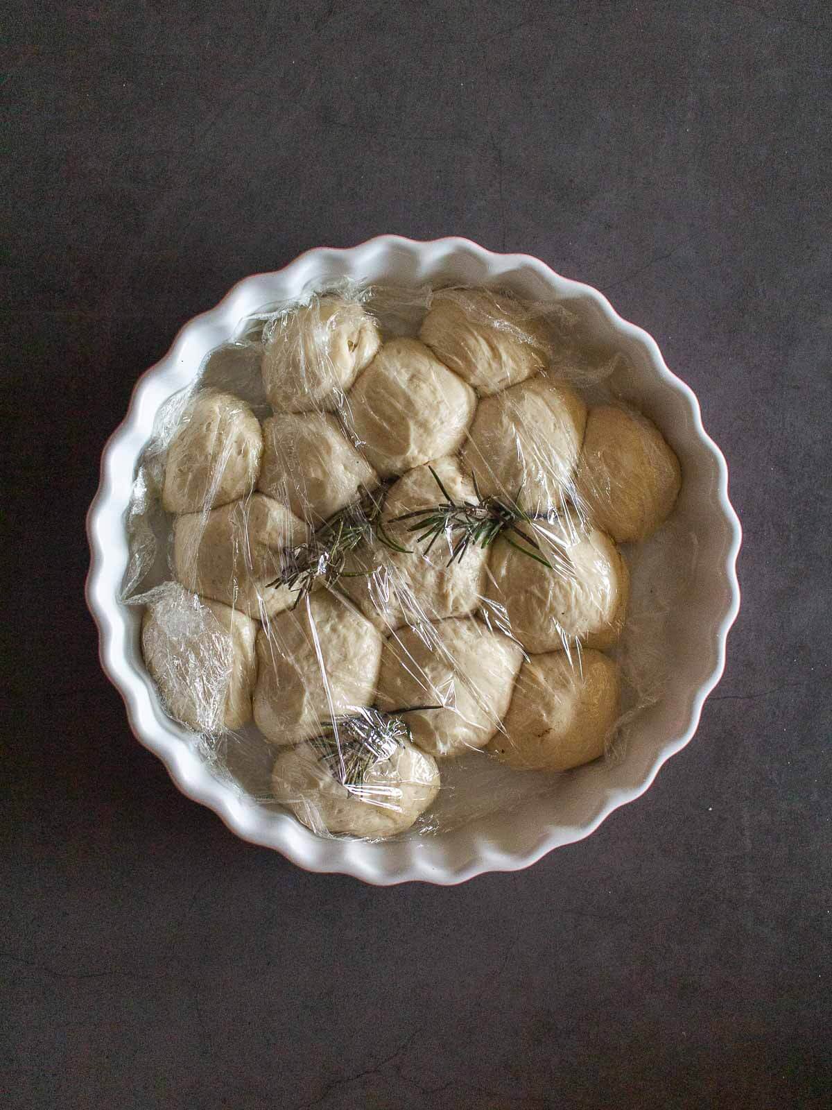 bread Buns before proofing.