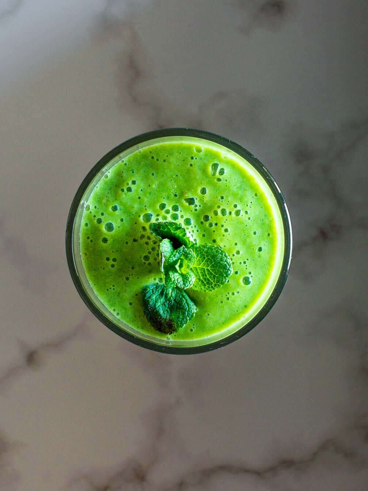 grapefruit smoothie with mint leaves