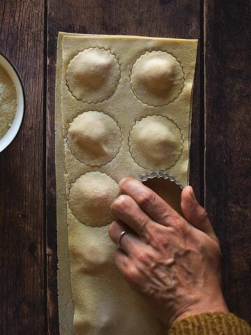 cut ravioli with a cookie cutter